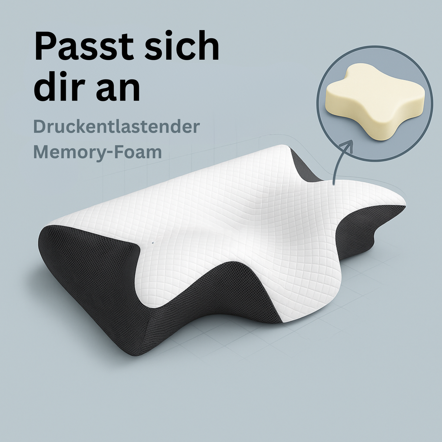 Ergonomic memory foam neck pillow